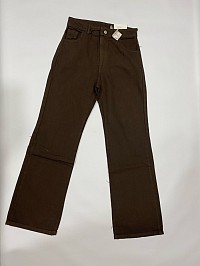 Denim wide leg tono chocolate