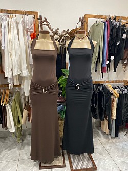 Vestidos largos con pequeño detalle en la cintura